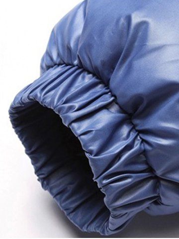 

Zip Fly Detachable Hooded Padded Jacket, Cornflower blue