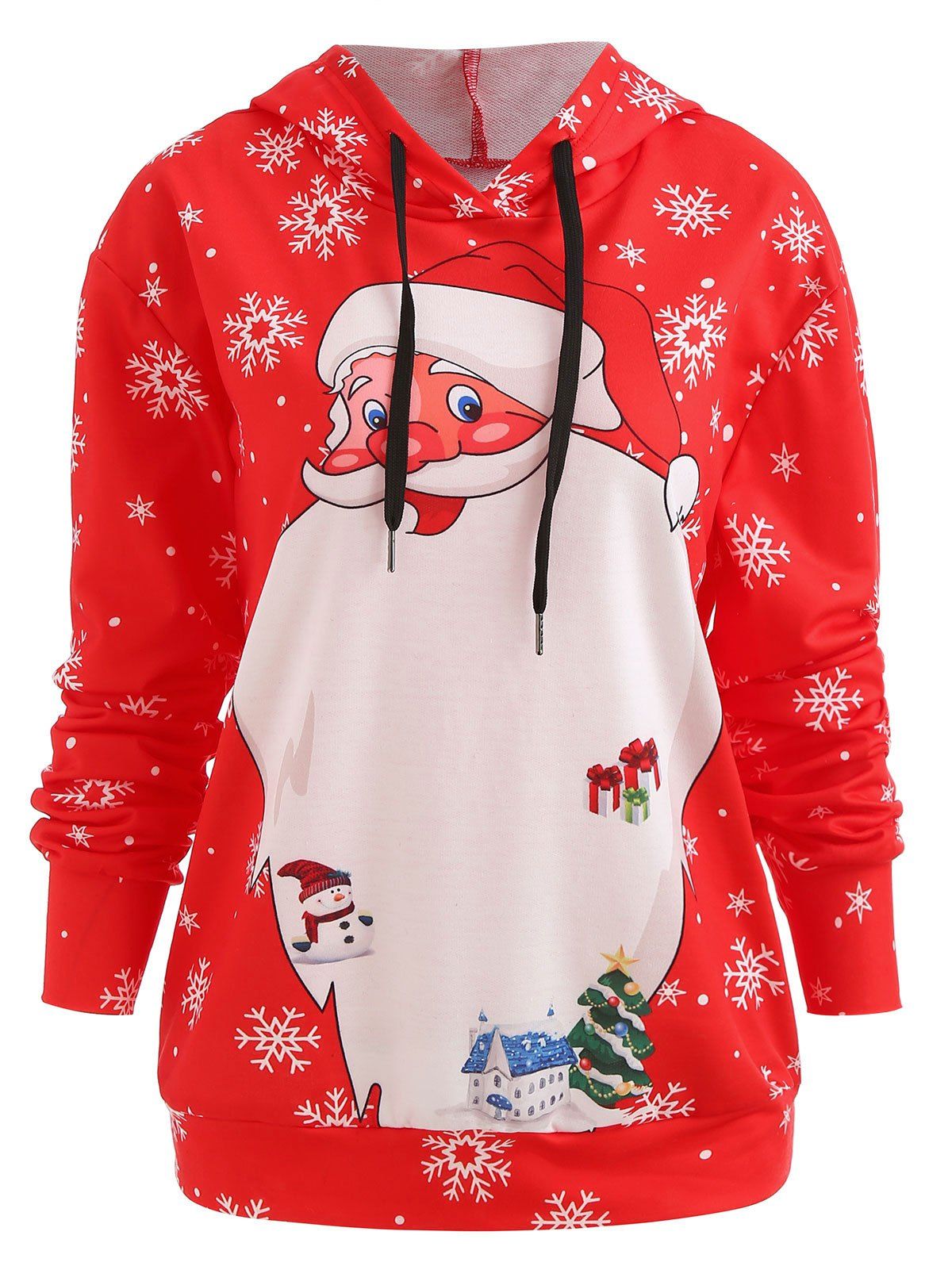 Shop Christmas Santa Drawstring Hoodie  