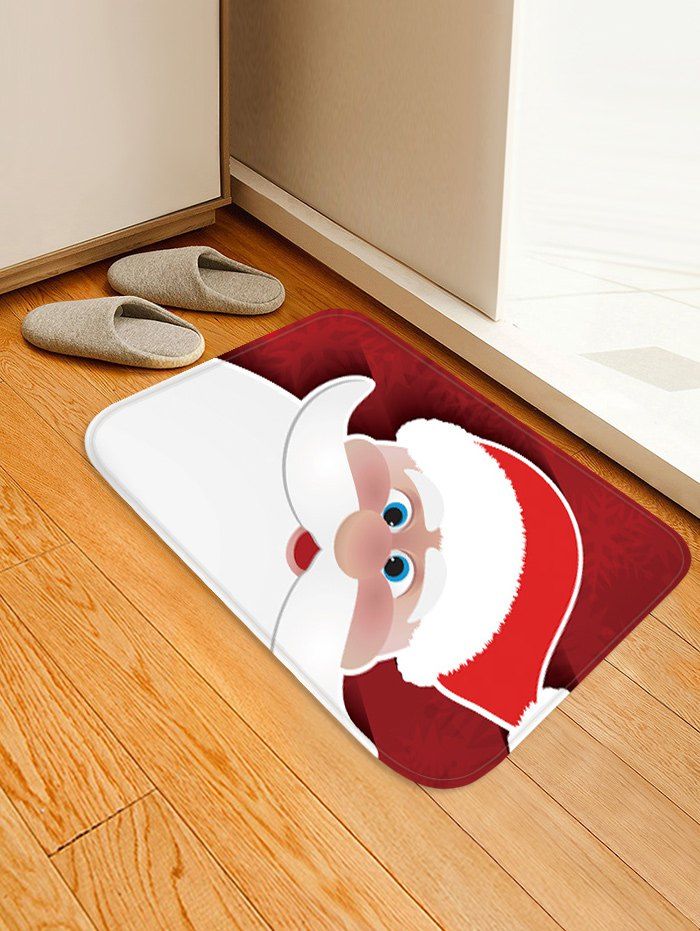 

Christmas Santa Claus Pattern Water Absorption Floor Rug, Multi
