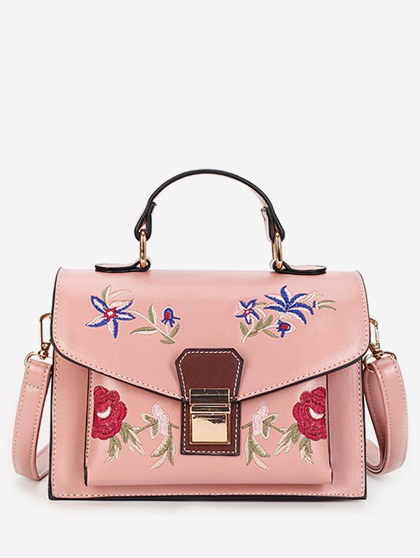 

Ethnic Floral Embroidered Crossbody Bag, Orange pink