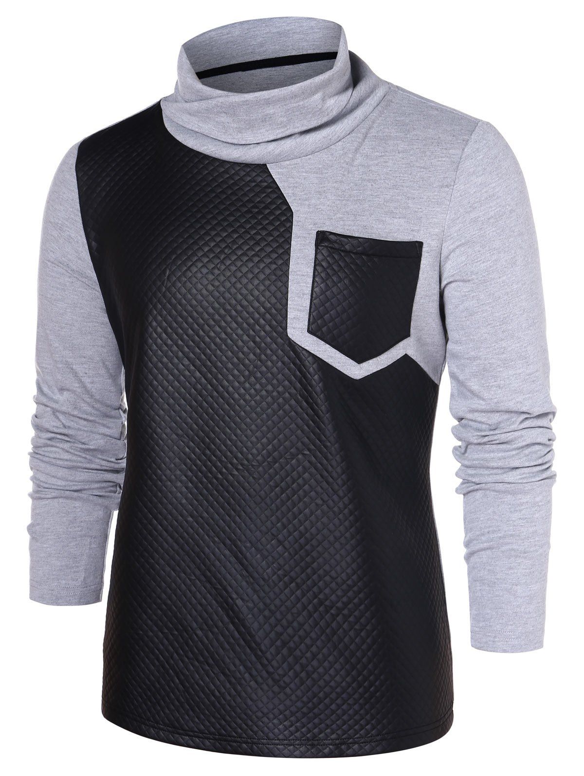 Trendy Long Sleeve Contrast Color Casual T-shirt  
