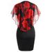 Plus Size Rose Overlay Dress -  
