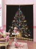 Rideaux de Fenêtre Sapin de Noël Imprimé 2 Pièces - Noir W28 x L39 inch x 2pcs