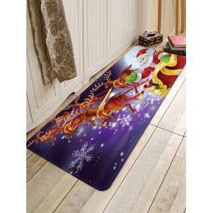 

Christmas Moon Night Sleigh Pattern Water Absorption Area Rug, White
