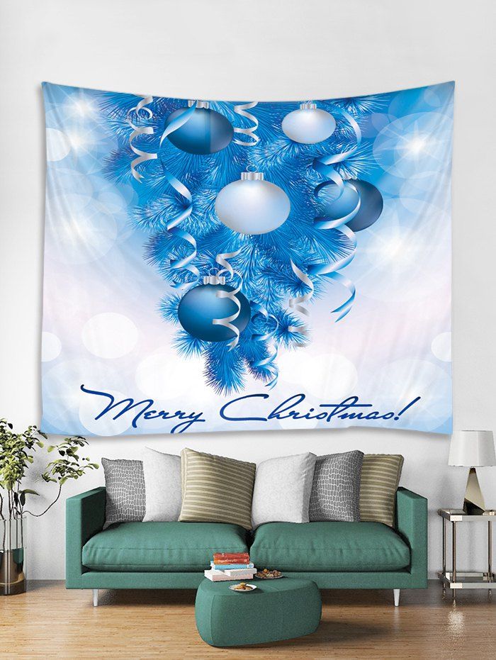 

Christmas Tree Balls Print Tapestry Wall Hanging Decoration, Multi