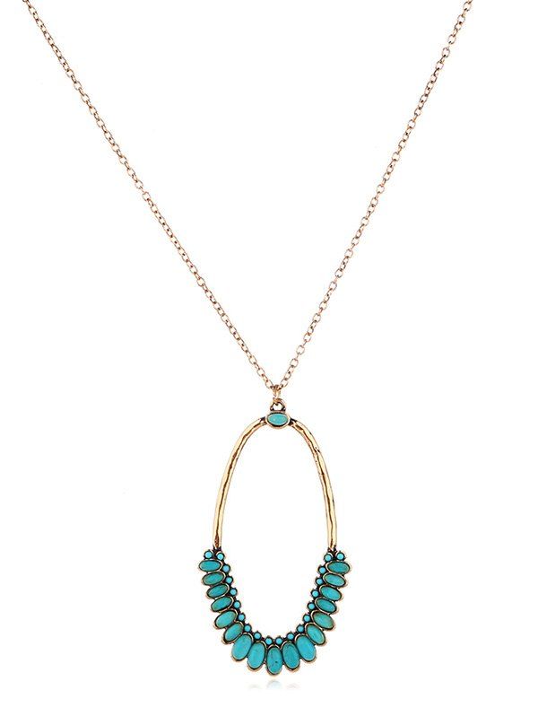 

Turquoise Hollow Geometric Sweater Chain, Gold