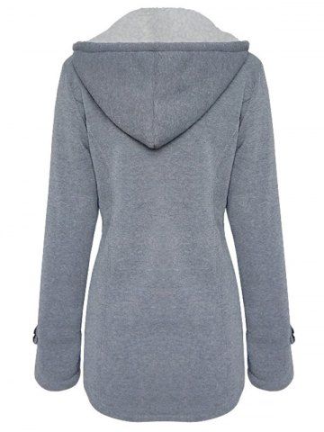 

Plus Size Duffle Hooded Coat, Light gray