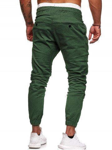 

Elastic Waist Drawstring Jogger Pants, Army green