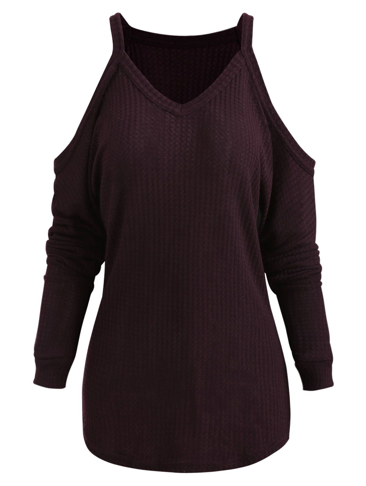 

Long Sleeve Cold Shoulder Knitwear, Firebrick