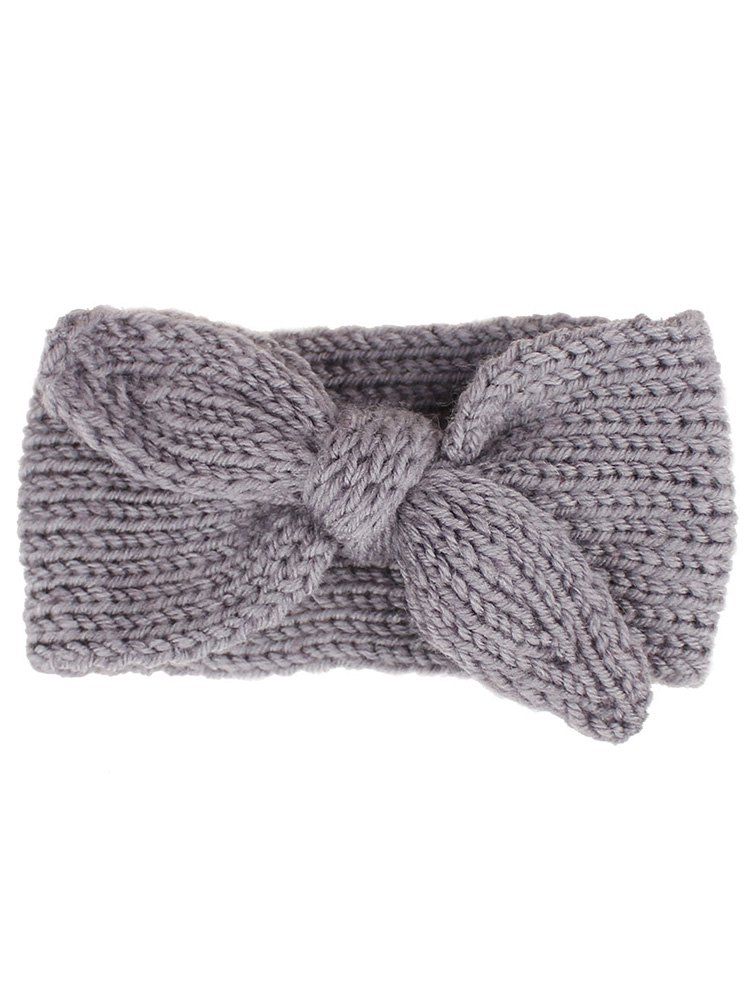 

Rabbit Ear Pattern Knitted Hair Band, Gray