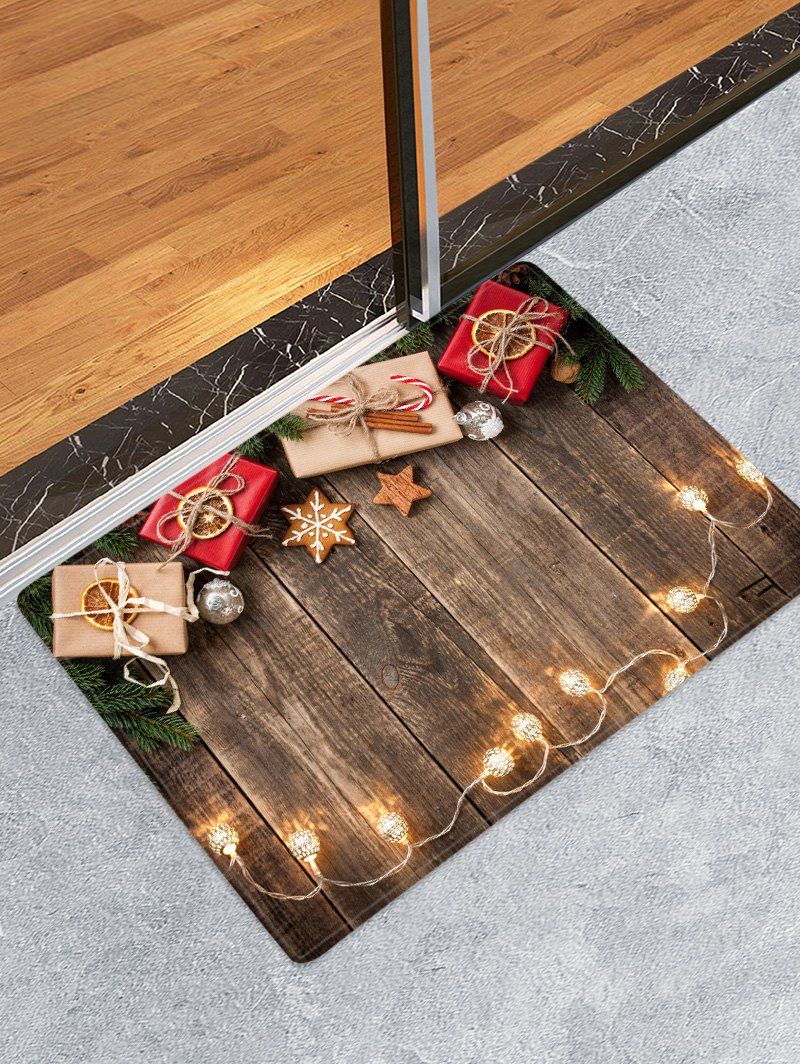 

Christmas Gift Wooden Printed Decorative Floor Mat, Wood