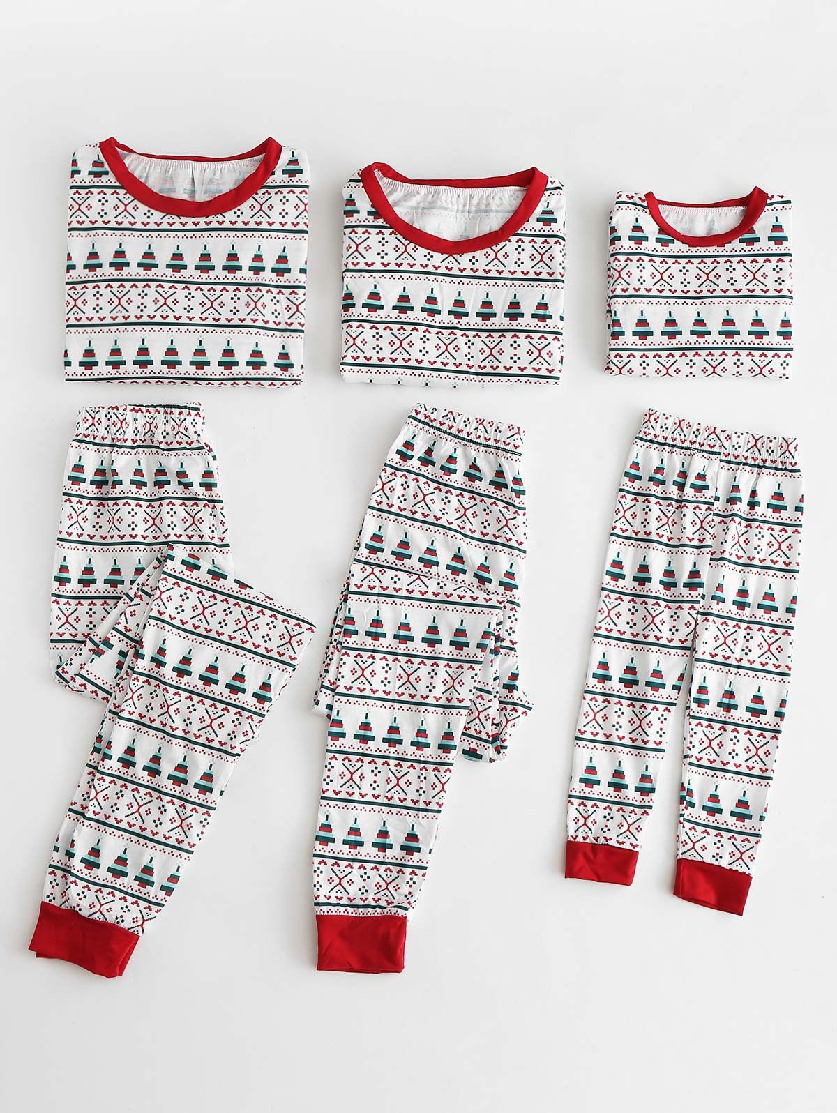 

Christmas Geometric Tree Print Family Pajama Sets, Multi