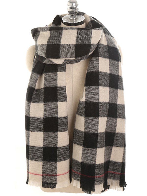 

Vintage Plaid Pattern Long Scarf, Night