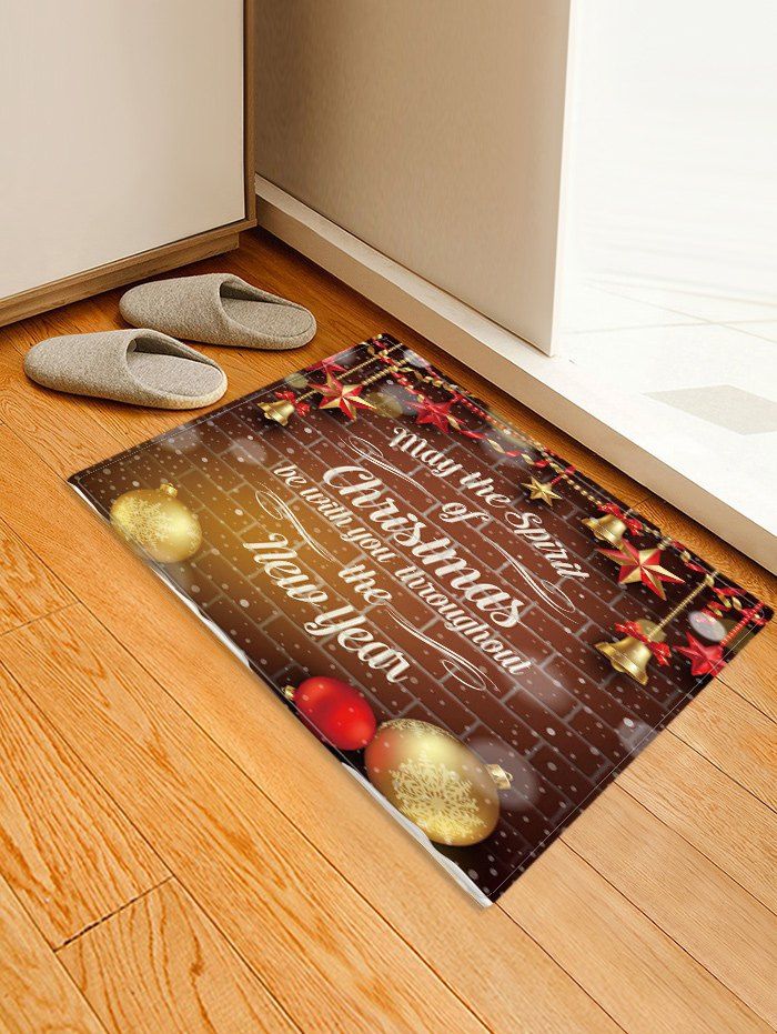 

Christmas Blessing Pattern Anti-skid Water Absorption Area Rug, Multi