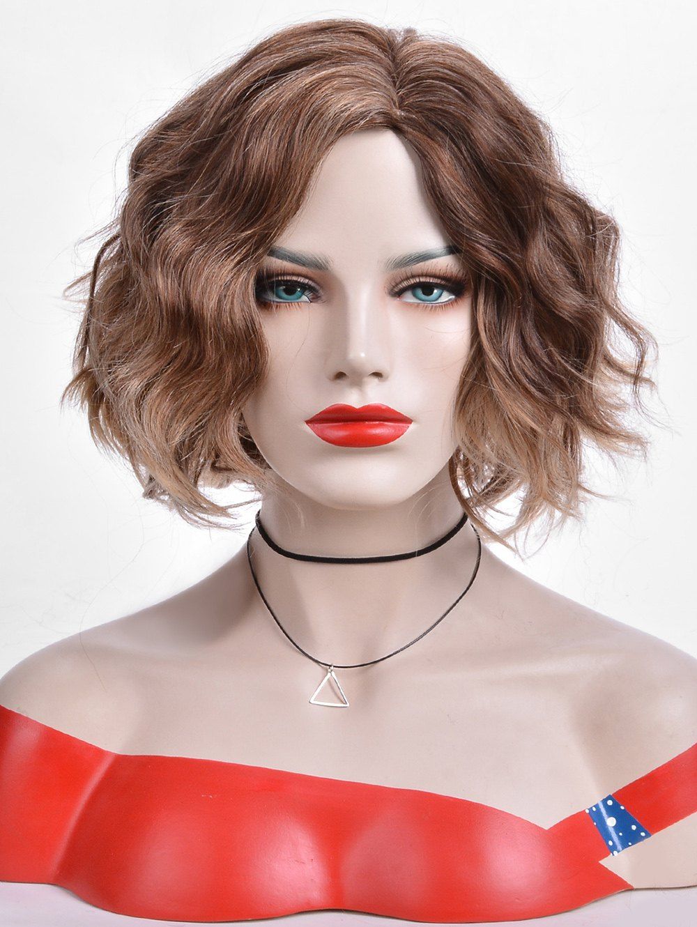 

Side Bang Colormix Short Wavy Party Synthetic Wig, Multi