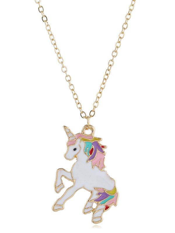 

Unicorn Design Alloy Drop Necklace, Gold