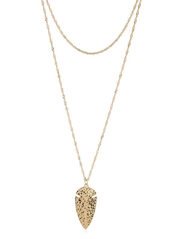 

Double Layered Leaf Shape Necklace, Gold