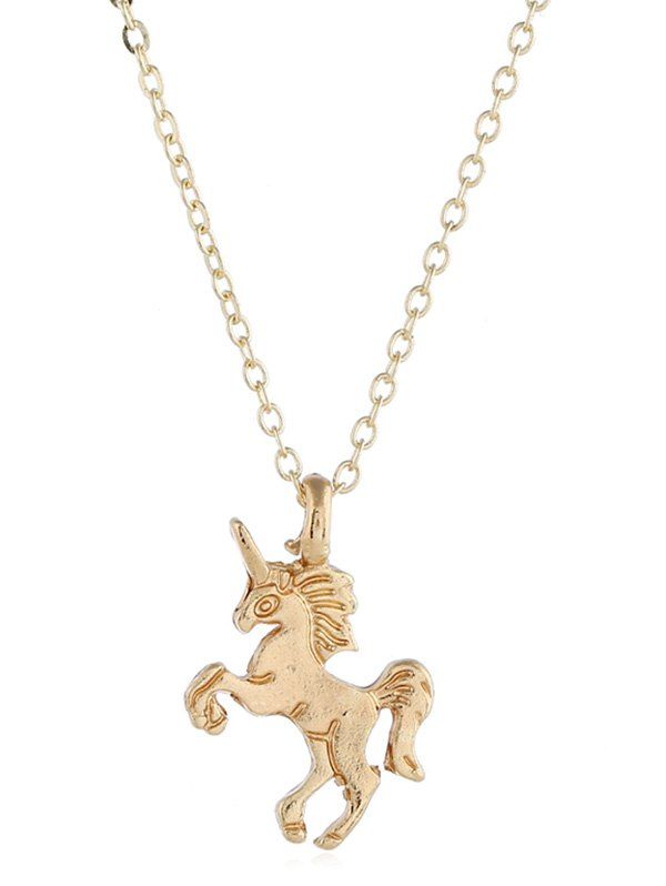 

Unicorn Shape Alloy Pendant Necklace, Gold