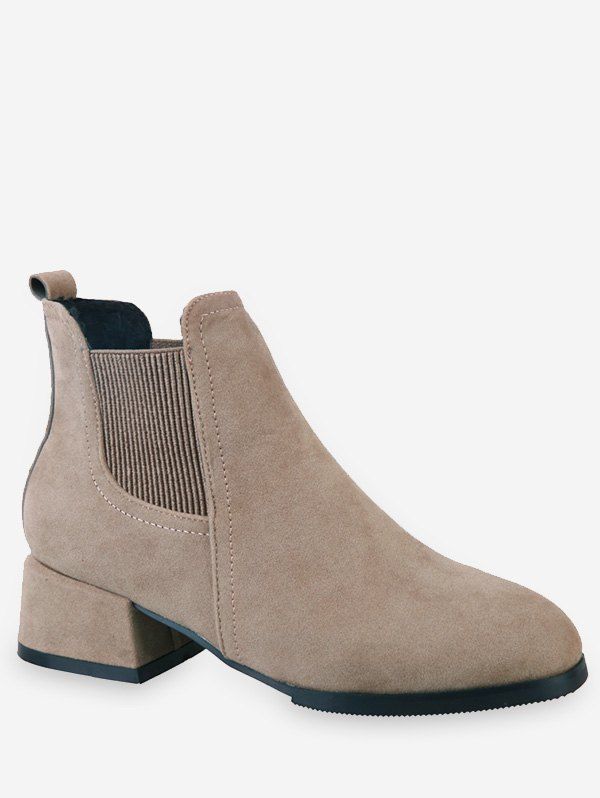 

Chunky Heel Ankle Chelsea Boots, Tan