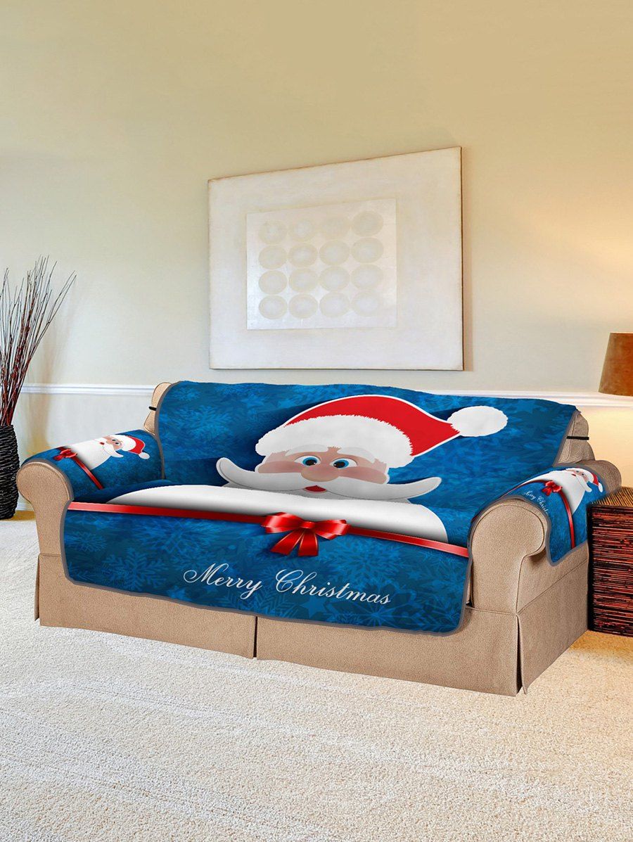 

Christmas Santa Claus Pattern Couch Cover, Multi