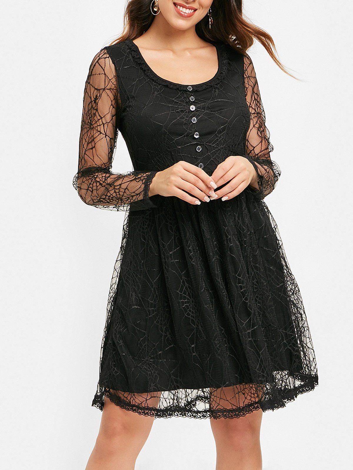 spider web cut out dress