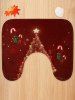 Christmas Stars Tree Pattern 3 Pcs Toilet Mat Set -  