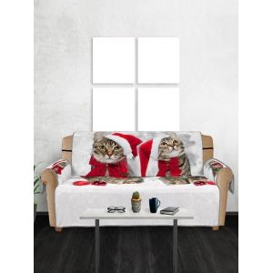 

Christmas Cat Pattern Couch Cover, Multi