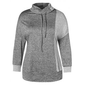 

Plus Size Heaps Collar Drop Shoulder T-shirt, Dark gray