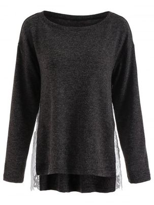 Lace Panel Loose Sweater