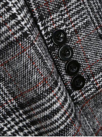 

Knot Front Plaid Wool Blend Skirt, Gray