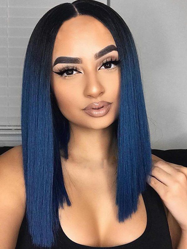 

Medium Ombre Straight Party Synthetic Wig, Multi