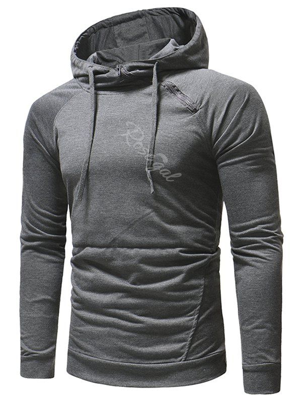 

Tiger Embroidery Raglan Sleeve Hoodie, Dark gray