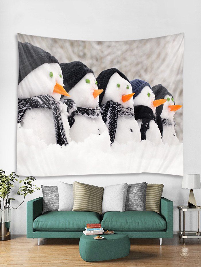 

Snowmen Print Tapestry Wall Hanging Decoration, Multi