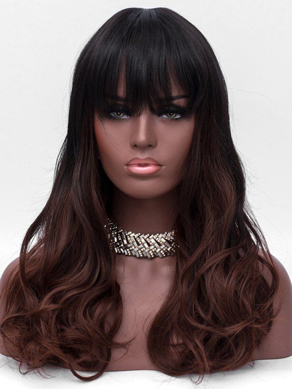 

Long Full Bang Colormix Wavy Synthetic Wig, Multi