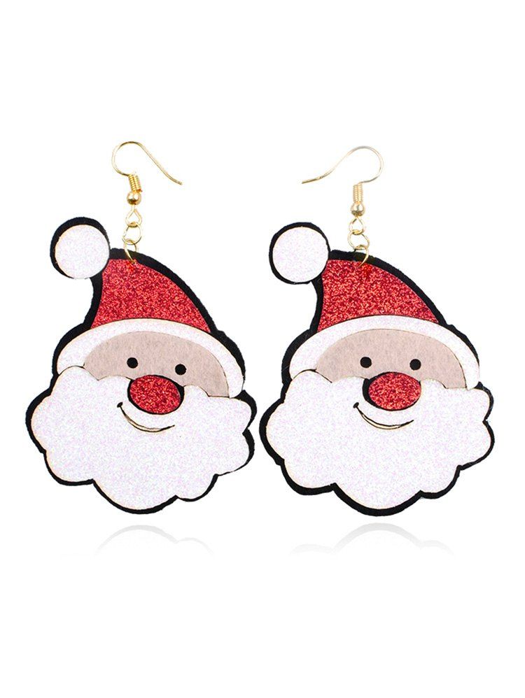 

Christmas Santa Pattern Earrings, Multi