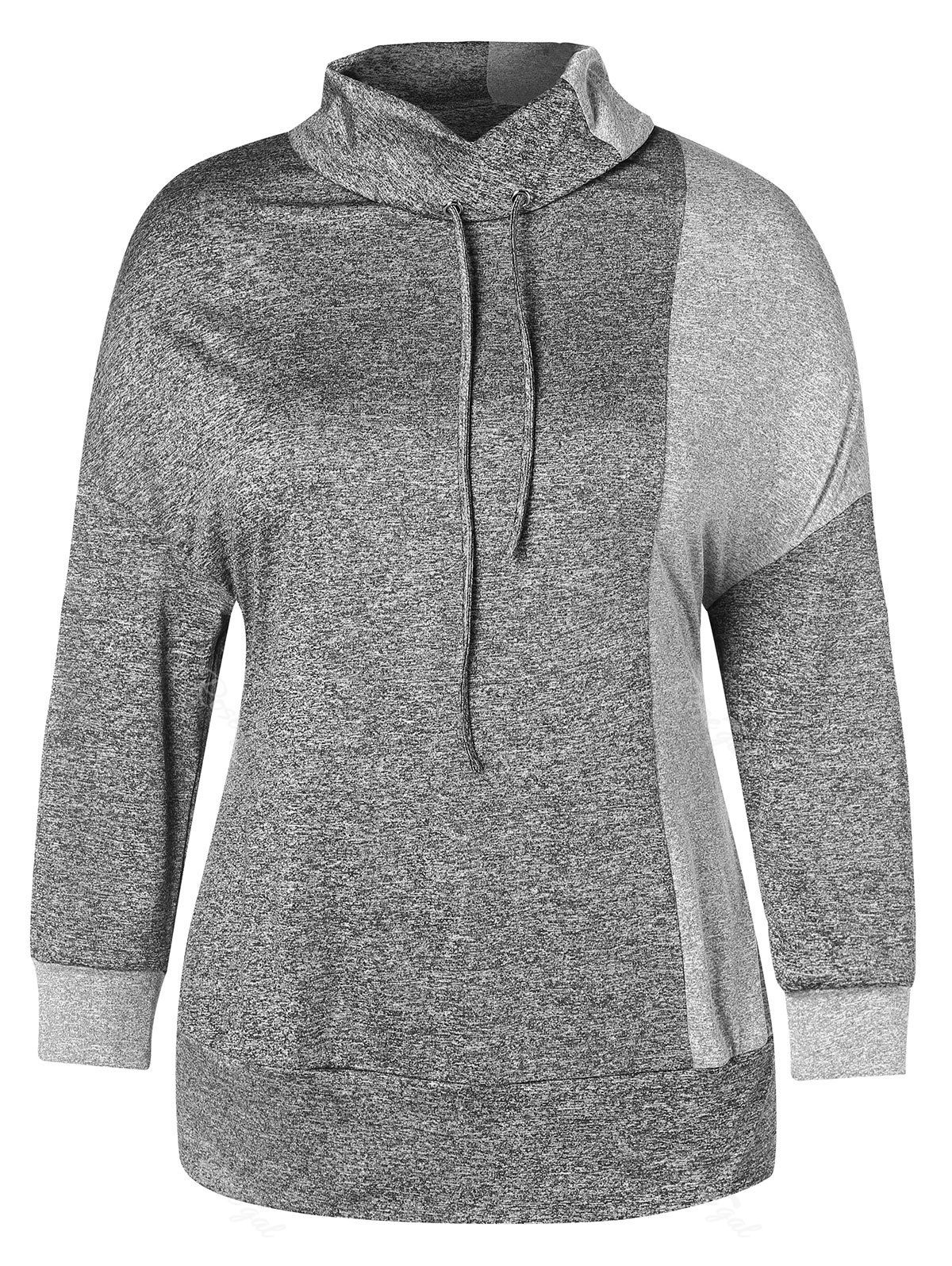 

Plus Size Heaps Collar Drop Shoulder T-shirt, Dark gray