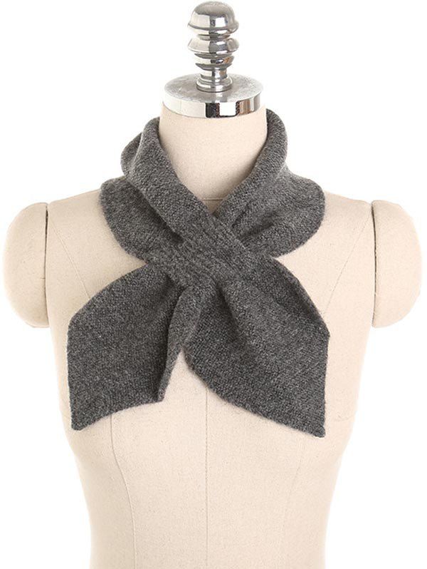 

Vintage Solid Color Crochet Scarf, Smokey gray