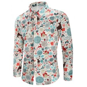 

Christmas Print Casual Shirt, Multi