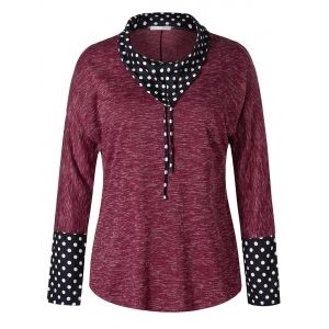 

Plus Size Dotted Space Dyed T-shirt, Red wine