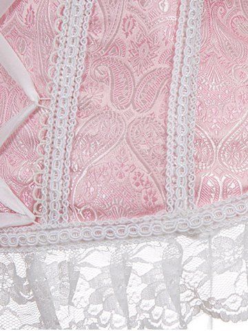 

Jacquard Plus Size Lace Panel Corset, Light pink