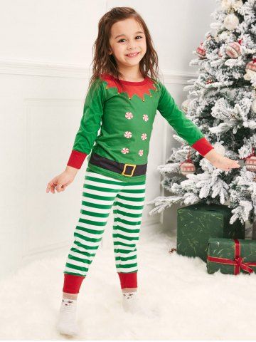

Christmas Elves Matching Family Pajamas, Clover green