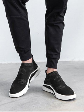 

Abstract Print Slip On Casual Sneakers, Black