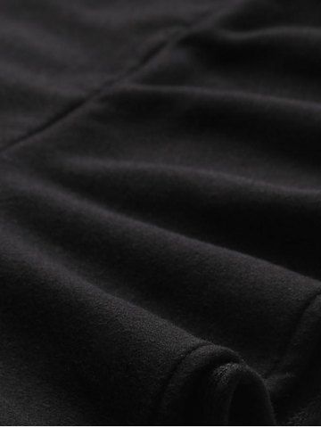 

Plus Size Flounced Mini Hoodie Dress, Black