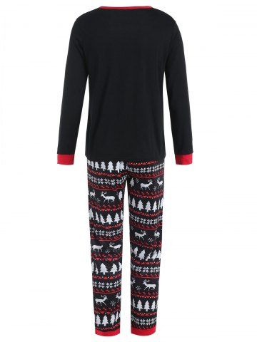 

Family Christmas Hat Print Pajamas, Black