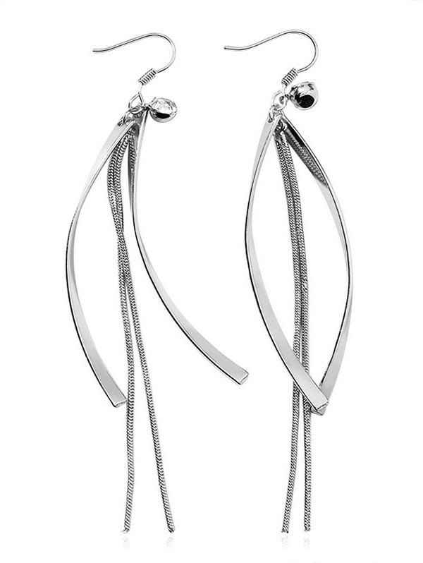 

Irregular Curve Design Metal Hook Earrings, Silver
