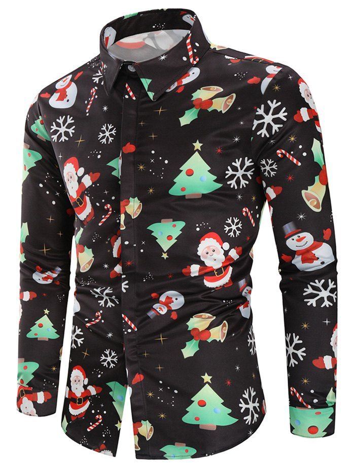 Chemise de Noël à Imprimé Flocon de Neige et Bonbon Multi L