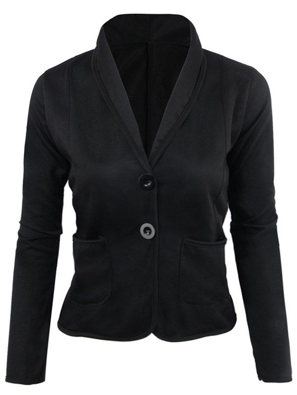 

Plus Size Turn Down Collar Blazer, Black