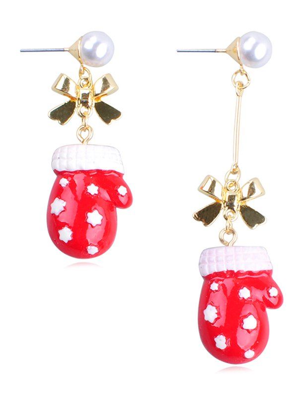 

Christmas Glove Design Alloy Drop Earrings, Multi