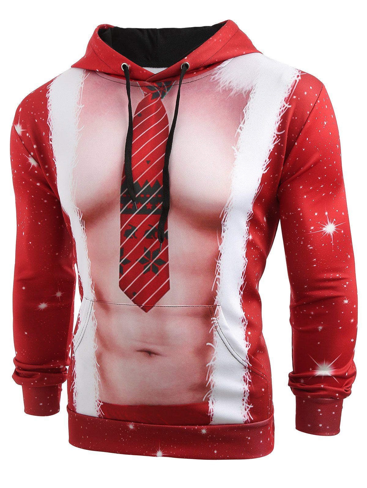 

Christmas Human Body Print Pullover Hoodie, Multi