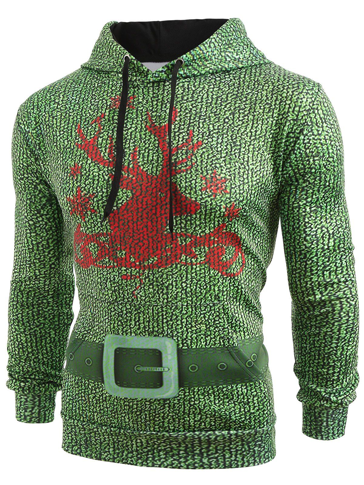 

Christmas Deer Pattern Long Sleeve Hoodie, Multi